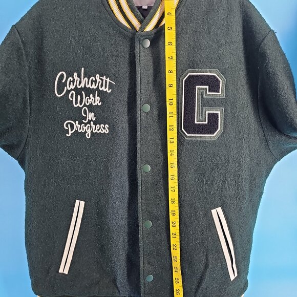 ✨ Carhartt WIP Pembroke Varsity Jacket – Embroidered Wool Letterman – Size XL ✨ - Picture 6 of 11